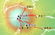 富士登山口マップ